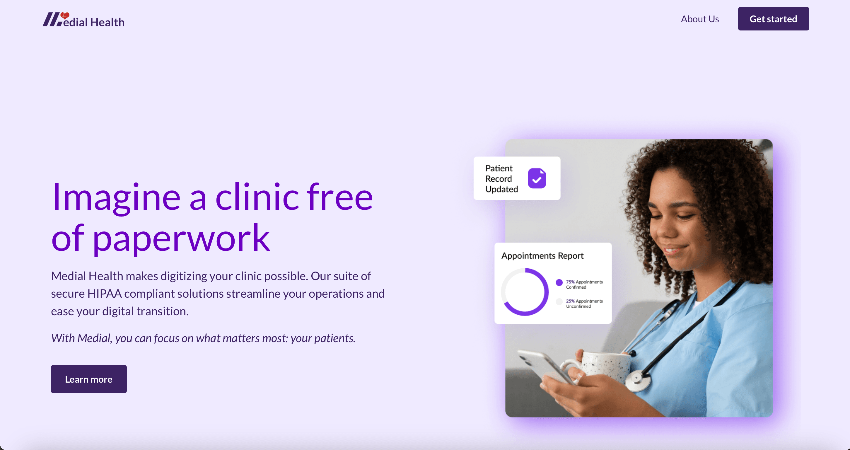 medial health home page