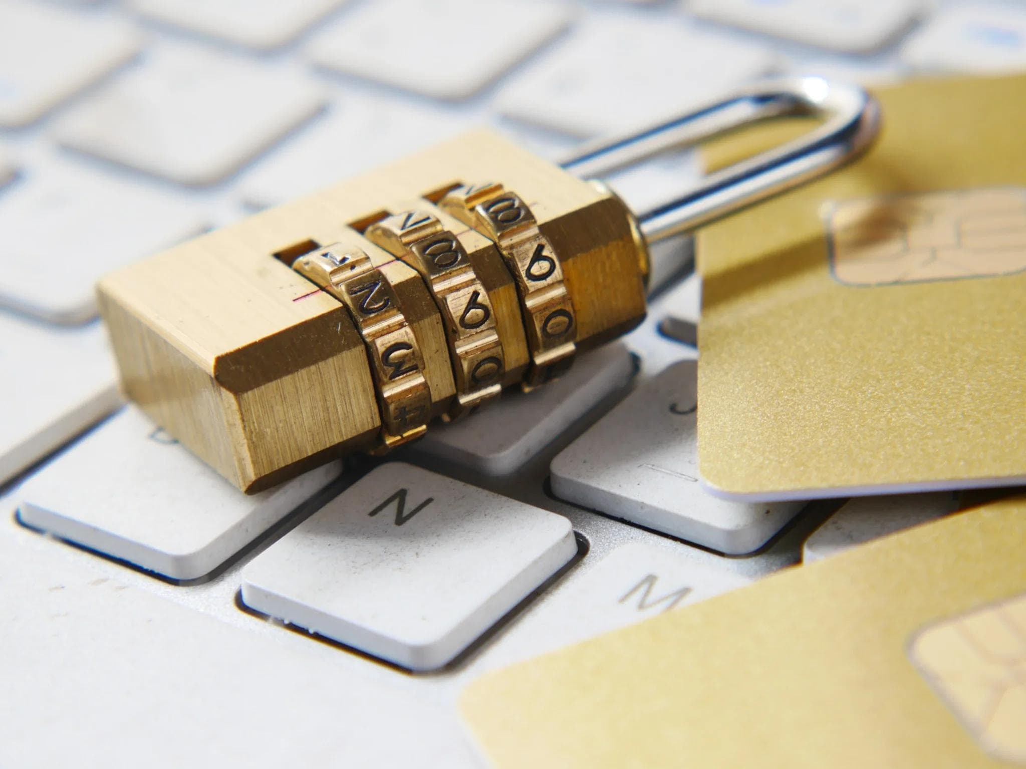 A lock on a computer keyboard